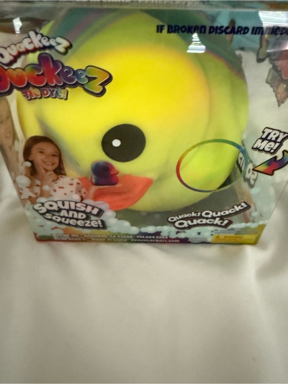 Quackeez Duckeez Jumbo Tie Dye Squishy Sensory Stress Toy NWT